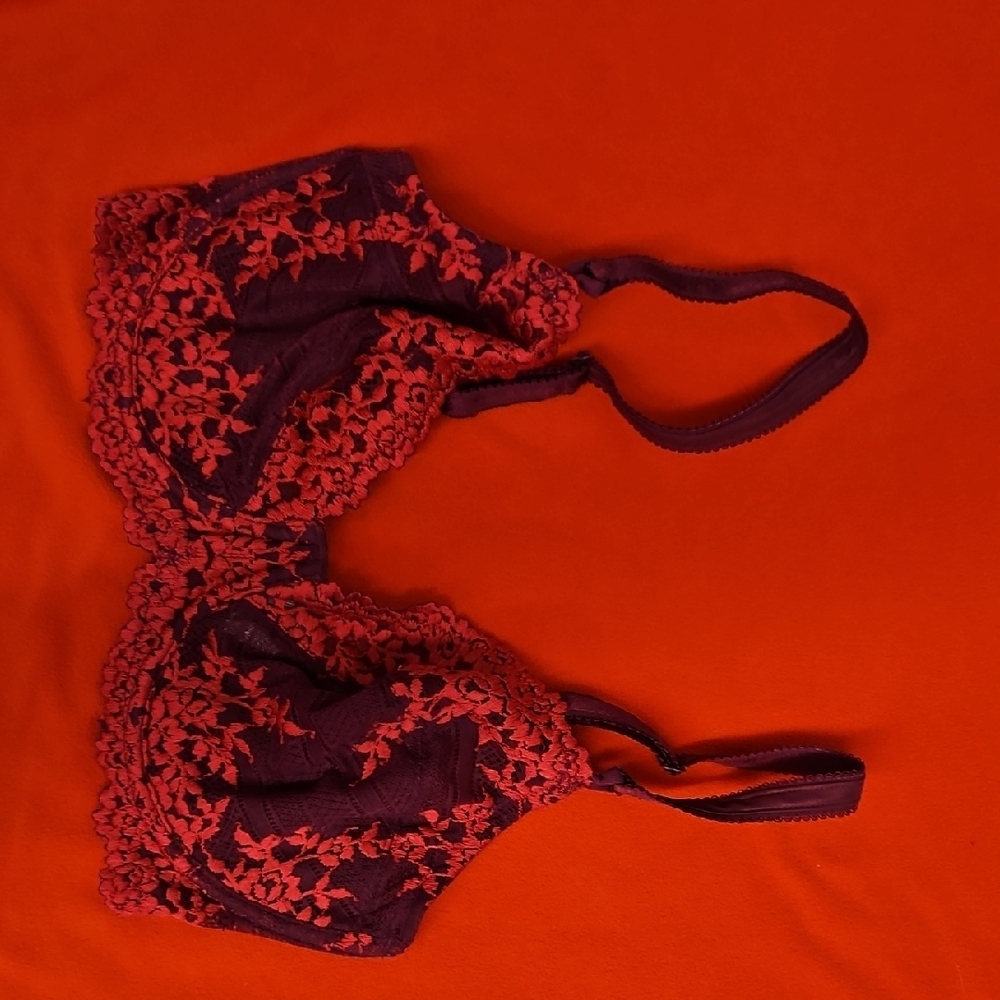 Wacoal Purple and Red Lace Underwire Bra